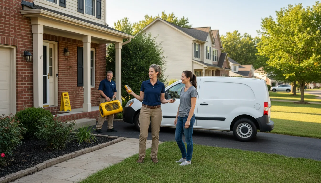 Residential water damage restoration in Ewing, IL